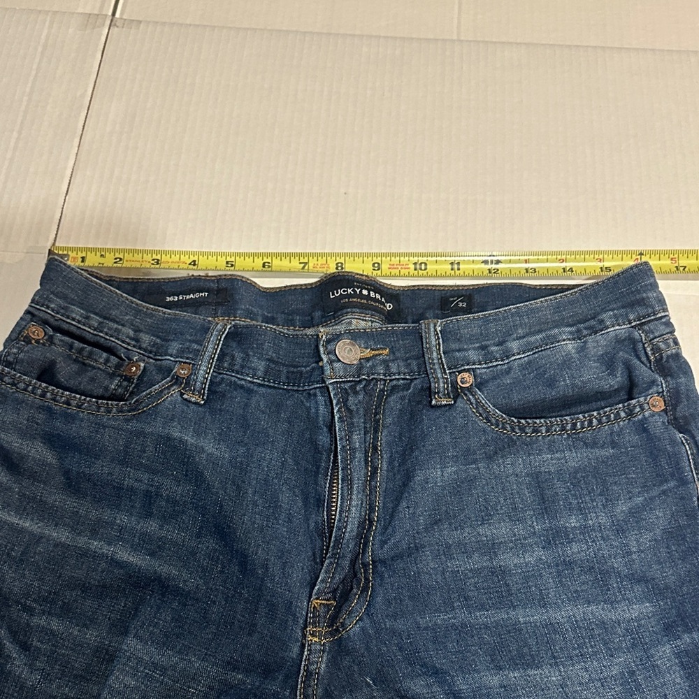 Lucky Brand 363 straight Blue lightweight Jeans zipper and multiple pockets 32 - Picture 5 of 14